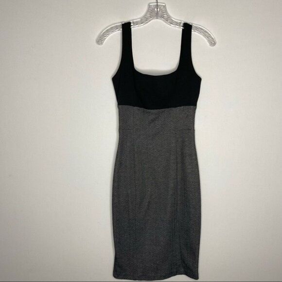 Aqua Black White Chevron Sleeveless Bodycon Career Casual‎ Dress Made in USA M - Picture 2 of 8
